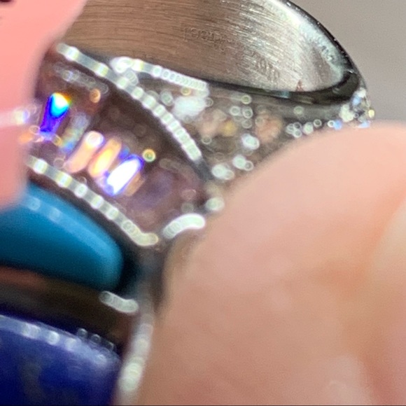 NWT Lapis Lazuli, Turquoise, Pink Zirconia, & White CZ Ring - Picture 8 of 15